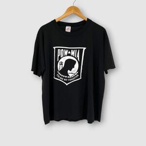 Vintage POW-MIA Michigan Cares VVA-142 Monroe Single Stitch Tee Black XL